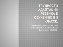 Презентация Трудности адаптации детей с ОВЗ в 5 классе