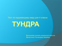 Тест по окружающему миру для 4 класса Тундра