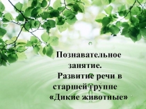 Презентация Дикие животные по окружающему миру в старшей группе.
