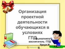 Организация проектной деятельности обучающихся в условиях группы продленного дня