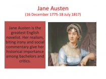 Презентация для урока английского языка Regency Period of English literature (1795-1837). Jane Austen.