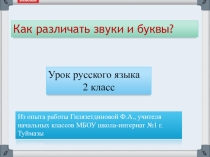 Презентация по русскому языку на темуКак различать звуки буквы
