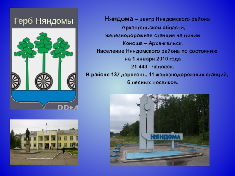 Няндома на 10 дней. Герб города Няндома Архангельской области. Герб г. Няндома. Герб Няндомского района. Презентация про город Няндома.