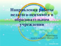 Направления работы педагога-психолога в образовательном учреждении