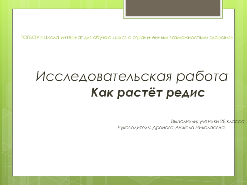 Презентация на тему ТОГБОУ «Школа-интернат для обучающихся с ТОГБОУ «Школа-интернат для обучающихся с ограниченным возможностями здоровья»