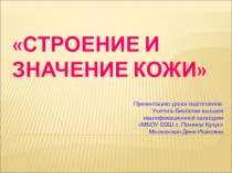 Урок - презентация Строение и значение кожи