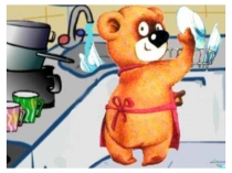 Презентация по развитию речи Чему учит мишка учим глаголы