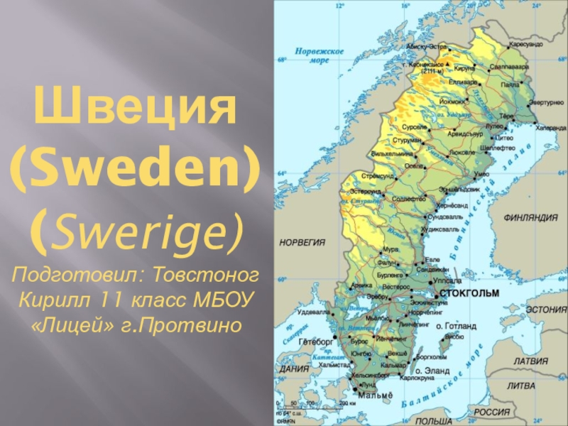 Презентация Ученическая презентация по географии 11 класс. Швеция - страна Северной Европы