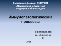 Презентация по патологии Иммунопатологические процессы