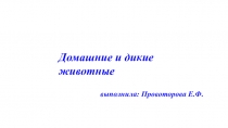 Дикие и домашние животные.