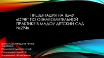 Презентация отчет по практике