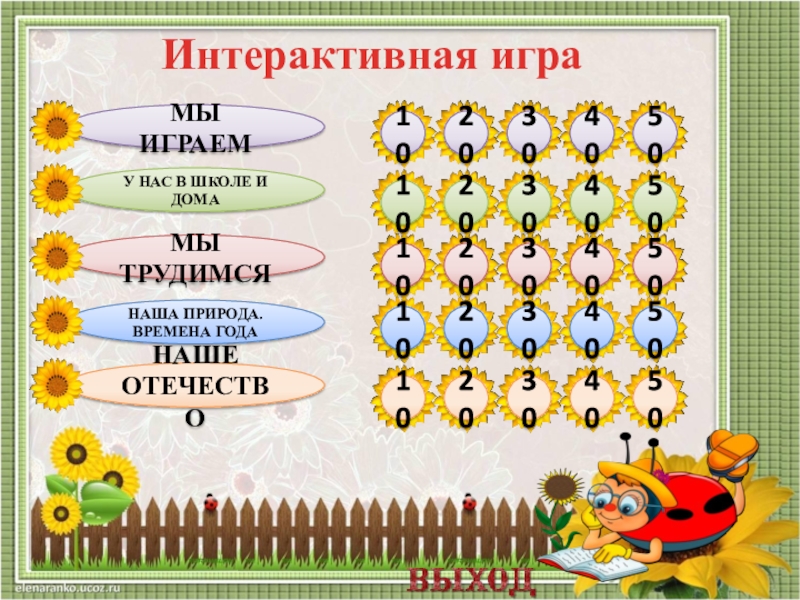 Презентация интерактивная игра для 3 класса