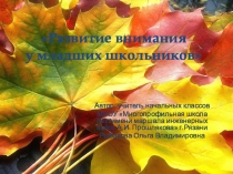 Презентация Развитие внимания у младших школьников