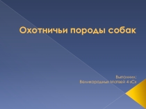 Охотничьи породы собак.