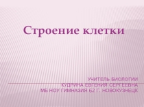 ПРЕЗЕНТАЦИЯ уроку биологии в 9 классе Строение клетки