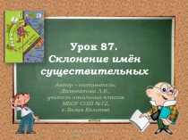 Презентация по русскому языку на тему: Склонение имён существительных