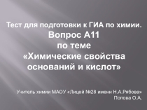 Презентация по химии на тему Химические свойства кислот и оснований