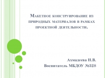 Макетное конструирование из природного материала в рамках проектной деятельности с детьми старшего дошкольного возраста