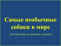 Презентация Самые необычные собаки в мире