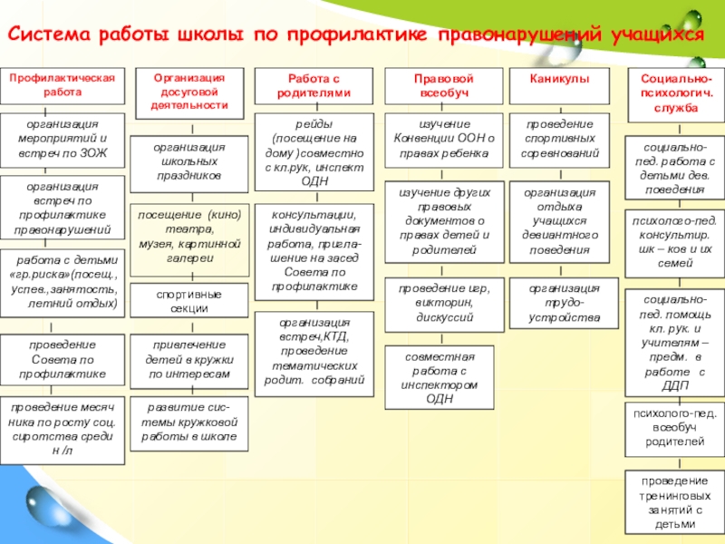 Содержание работы с учащимися требующими особого внимания и их родителями план работы