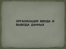 Презентация по информатике на тему ОРГАНИЗАЦИЯ ВВОДА И ВЫВОДА ДАННЫХ