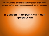 Презентация к внеклассному мероприятию Я уверен, программист - моя профессия!