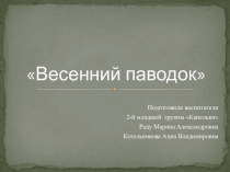 Презентация для дошкольников на тему Весенний паводок