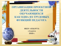 Презентация Организация проектной деятельности обучающихся как одна из трудовых функций педагога