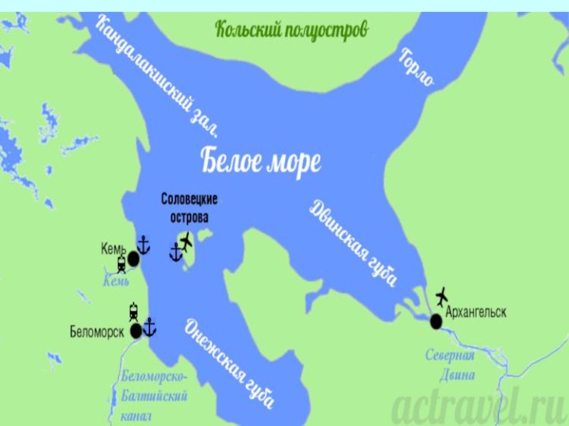 Белое море карта