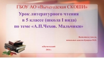 Презентация по литературному чтению на тему Чехов А.П. Мальчики (5 класс, школа I вида)