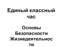 Презентация Классный час: Основы Безопасности Жизнедеятельности