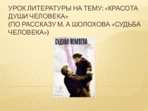 Презентация к уроку Красота души человека .По произведению М.А. Шолохова Судьба человека