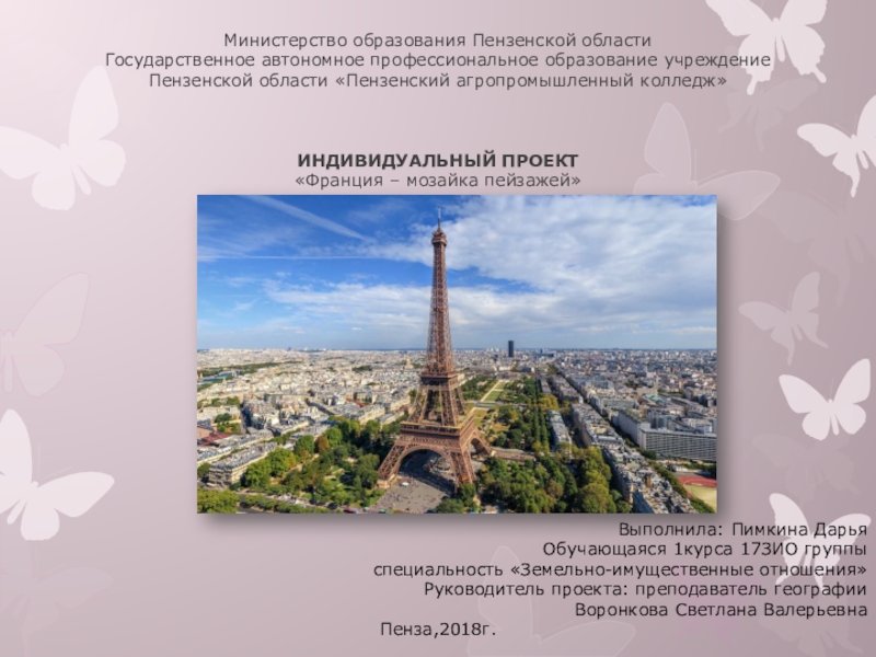 Презентация Презентация по географии Франция - мозаика пейзажев