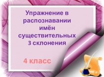 Урок русского языка Упражнение в распознавании имён существительных 3 склонения 4 класс