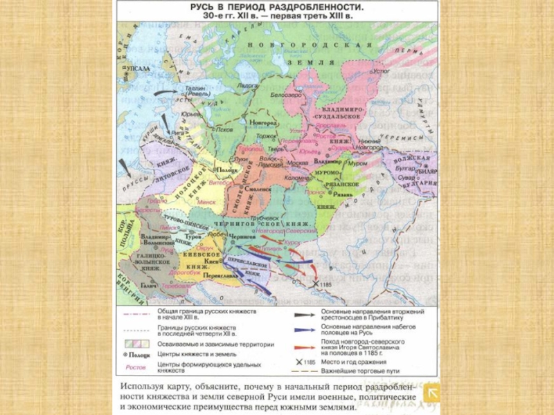 Начало политической раздробленности на руси контурная карта 6 класс по истории