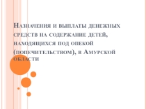 Назначения и выплаты денежных средств на содержание детей, находящихся под опекой (попечительством), в Амурской области