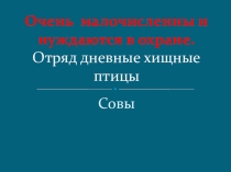 Презентация по биологии по теме Птицы Очень малочисленны и нуждаются в охране