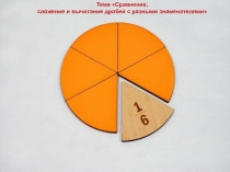 по математикеТема Сравнение, сложение и вычитание дробей с разными знаменателями