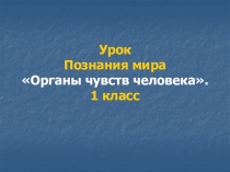 Презентация по познанию мира на тему Органы чувств человека (1 класс)