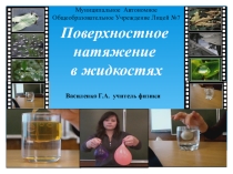 Презентация по физике по теме Поверхностное натяжение жидкостей