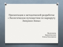 Презентация к методической разработке Экологическое путешествие по маршруту Зимушки Зимы