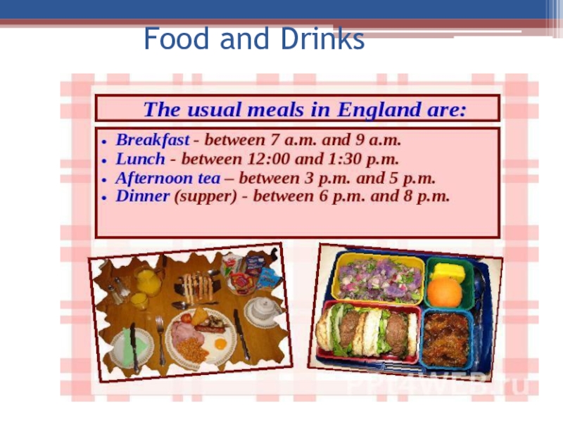 Презентация по английскому языку Food and Drinks (6 класс)