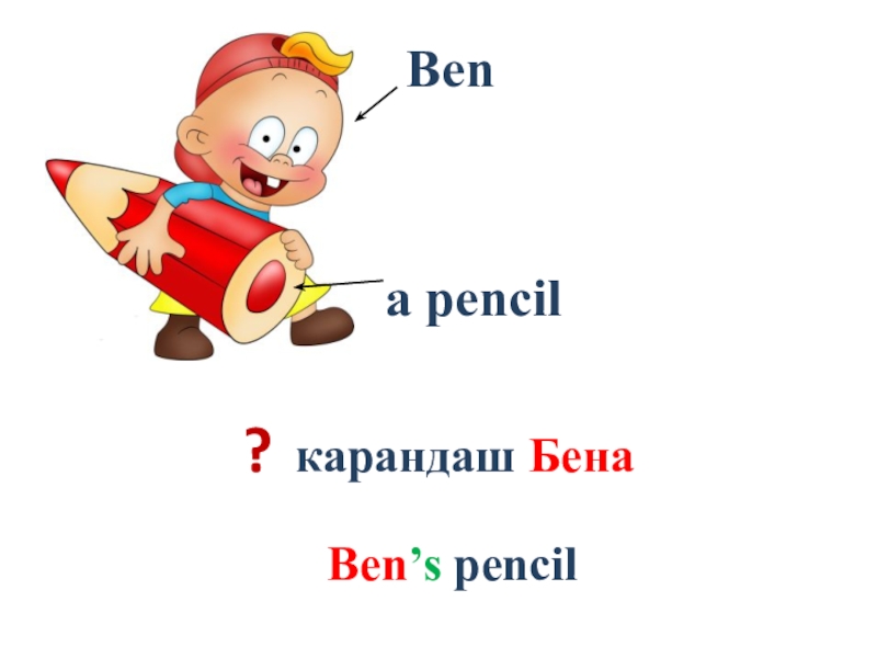 Презентация Ben's family_2 класс_Форвард Ben a pencil? карандаш БенаBen’s pencil Ben a pencil? карандаш БенаBen’s pencil