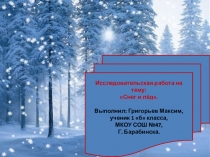 Исследовательская работа о свойства льда и снега