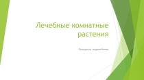 Презентация по цветоводству на тему Лечебные комнатные растения