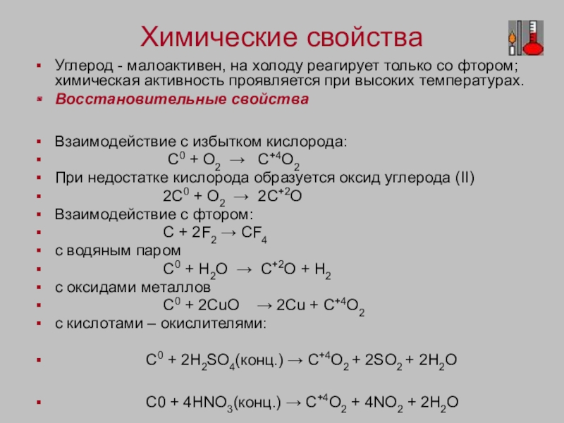 Химические свойства углерода картинки