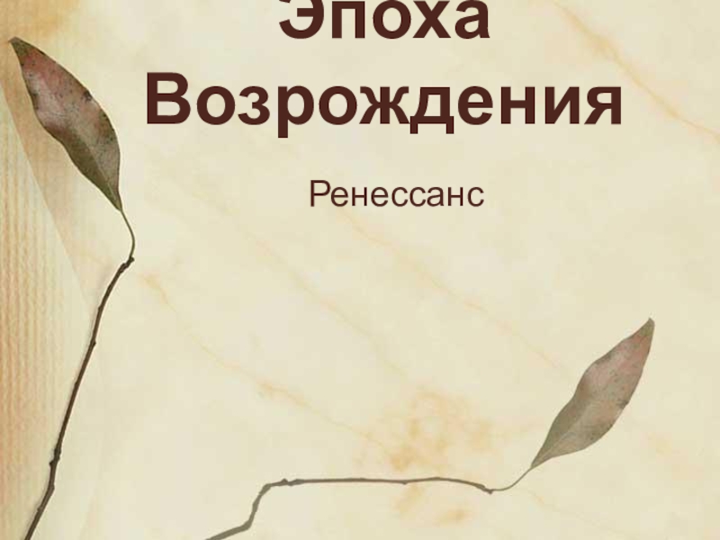 Презентация к уроку истории в 10 классе по теме: Эпоха Возрождения