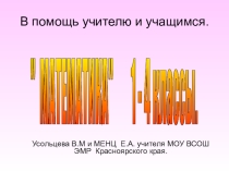 Презентация по математике Математика.1-4 классы В помощь ученику и учителю.