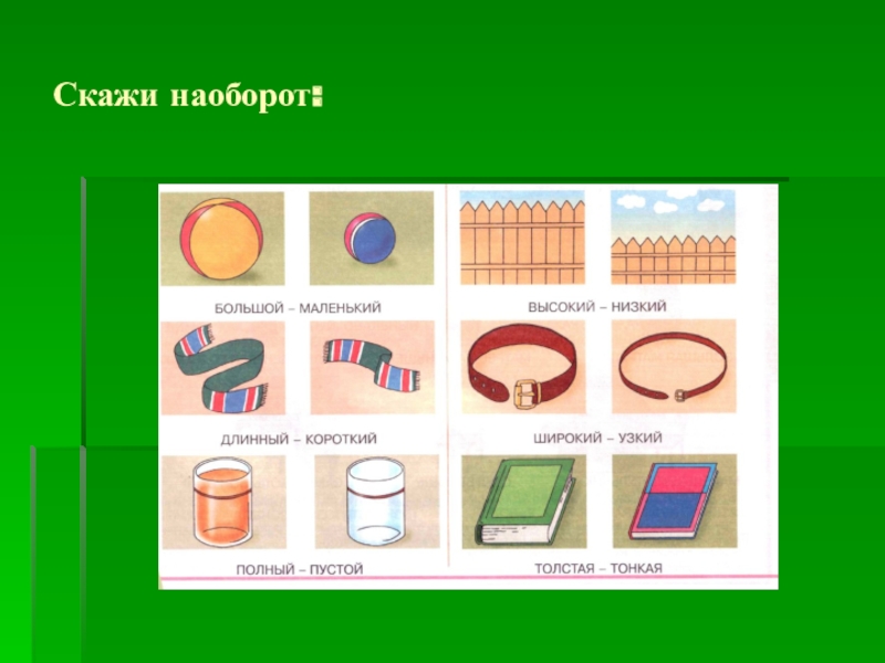 Презентация скажи наоборот для дошкольников