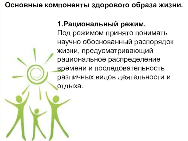 Характеристика компонентов здорового образа жизни. Основные компоненты ЗОЖ. Компоненты ЗОЖ И их характеристика. Характеристика основных компонентов здорового образа жизни реферат. Компоненты ЗОЖ рациональный режим жизни условия.